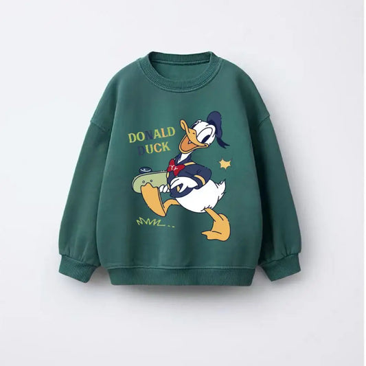 Happy Donald Duck Forest Green Hoodie