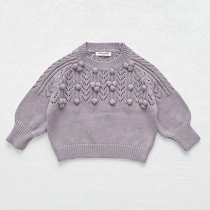 Knitted Long Sleeved Solid Loose Sweater Pullover