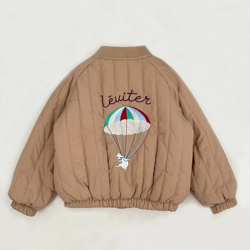 Warm Jacket From 100% Cotton With Soft Jersey Fabric