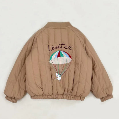 Warm Jacket From 100% Cotton With Soft Jersey Fabric