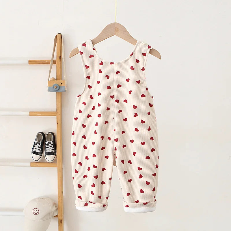 100% Cotton Overalls with Hearts