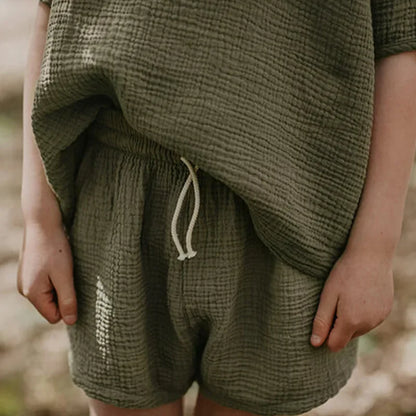 Summer 100% muslin cotton Shirt & Shorts Set – Light and Breezy!