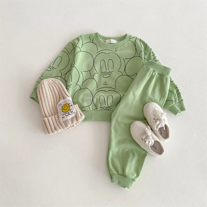Soft Cotton Mickey Hoodie & Sweatpants Set