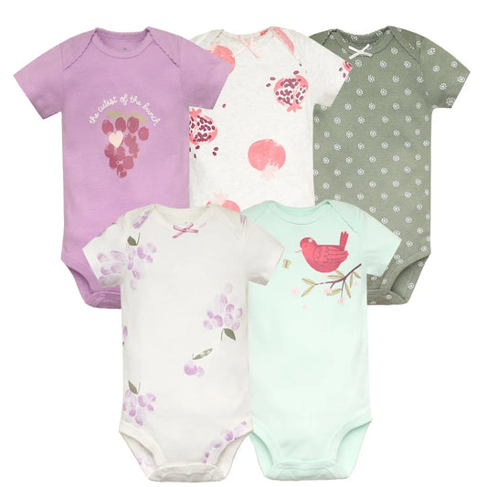 100% Cotton Cartoon Bodysuit Set (5pcs)