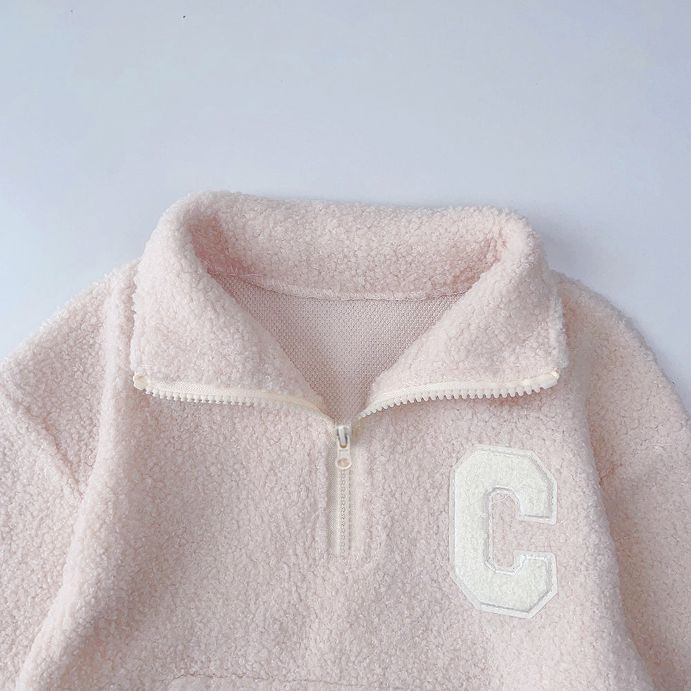 Thick Warm High Neck Top And Solid Color Pants Set