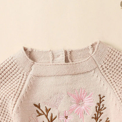 Soft Cotton Flower Embroidery Romper