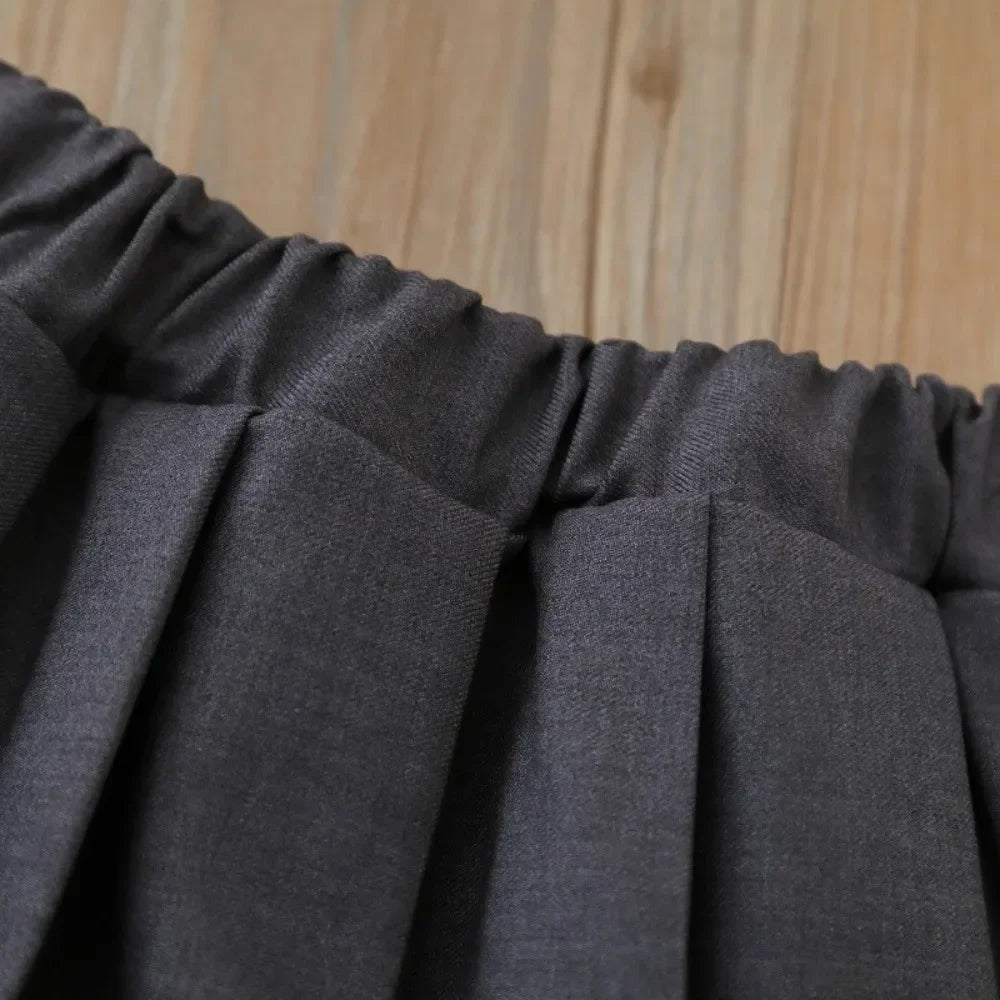 Sweet and Cute Flower Knitted Cardigan & Pleated Skirt Two-Piece Set