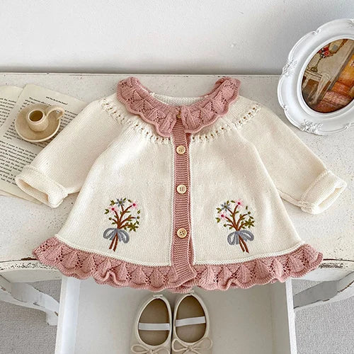 Knitted Embroidery Cardigan