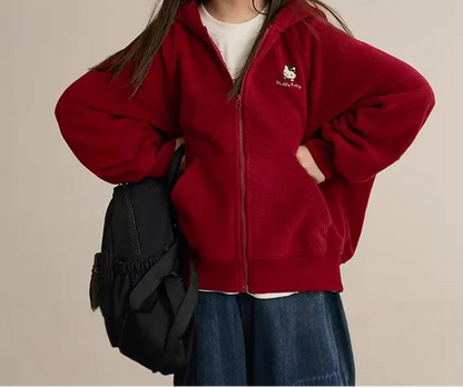 Hello Kitty Hooded Thickened Jacket
