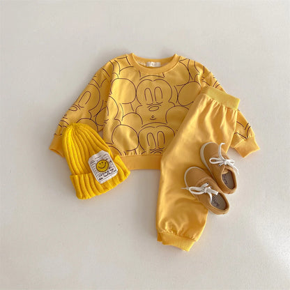 Soft Cotton Mickey Hoodie & Sweatpants Set