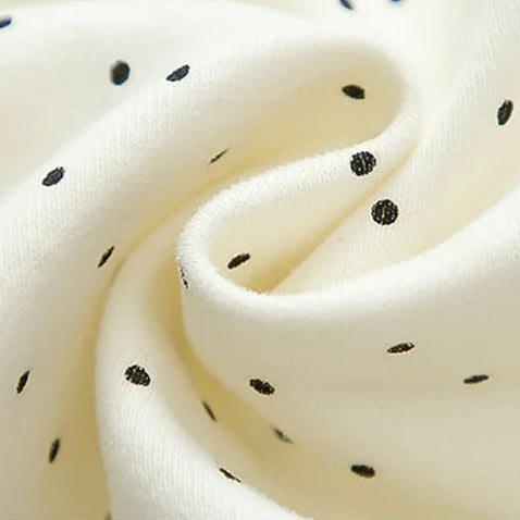 Polka Dot Sweatshirt and Lace Wide Leg Pants 2Pcs Set