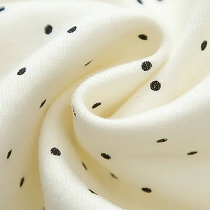 Polka Dot Sweatshirt and Lace Wide Leg Pants 2Pcs Set