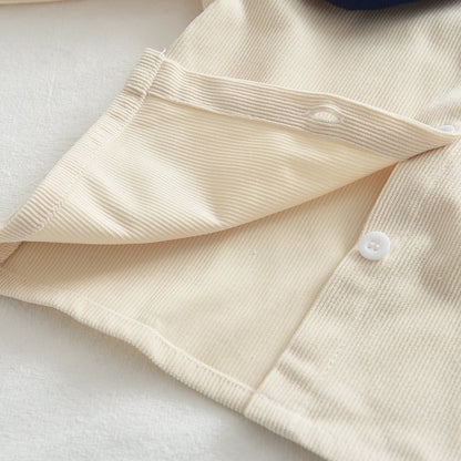 Long Sleeve Shirt Top & Bow Skirt Two Piece Set