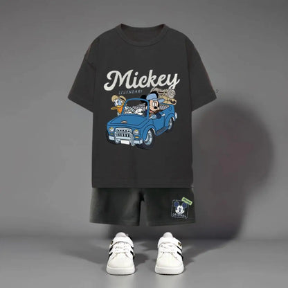 Mickey and Donald Premium Cotton T-Shirt & Shorts Set
