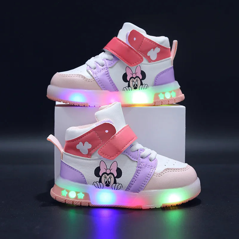 Disney Mickey and Minnie Mouse Kids' Sneakers with LED