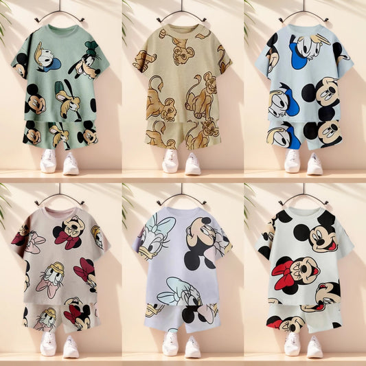 Disney 100% Cotton Summer T-Shirt and Shorts Sets