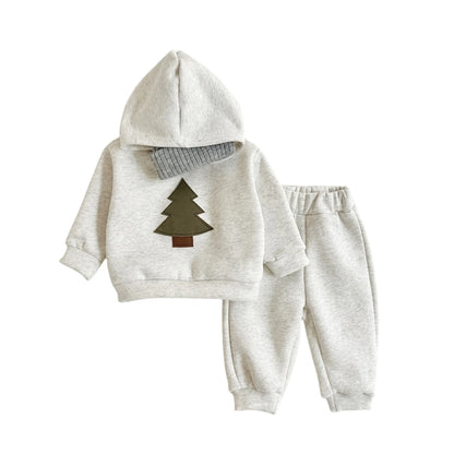 Christmas Warm Hooded Tracksuit Top & Pants Set