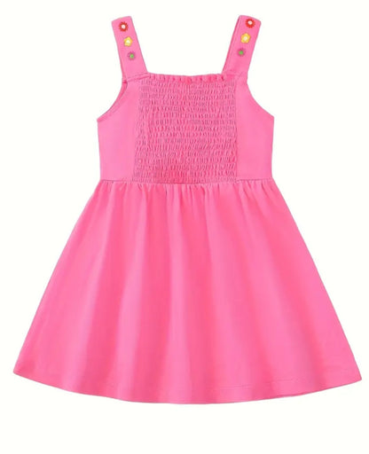 Cotton Pink Dress With Flowers