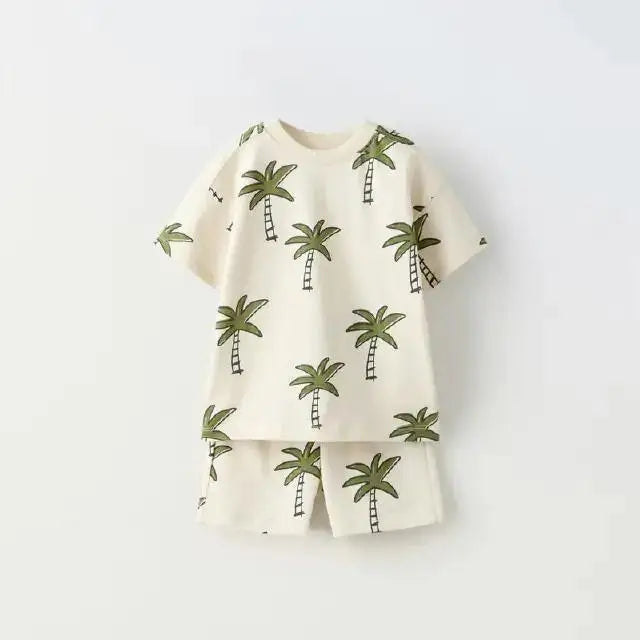 Trees Pure Cotton T-Shirt & Shorts Set