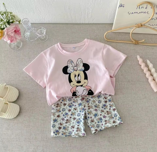 Disney Minnie T-shirt & Shorts Cotton Set