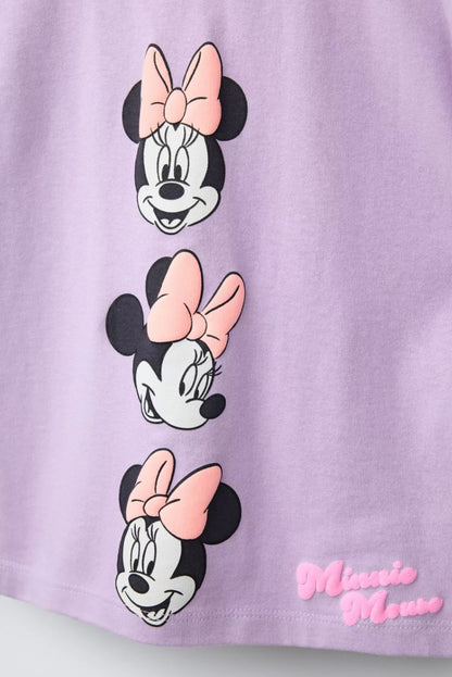 Purple Minnie 100% Cotton T-Shirt and Shorts Set