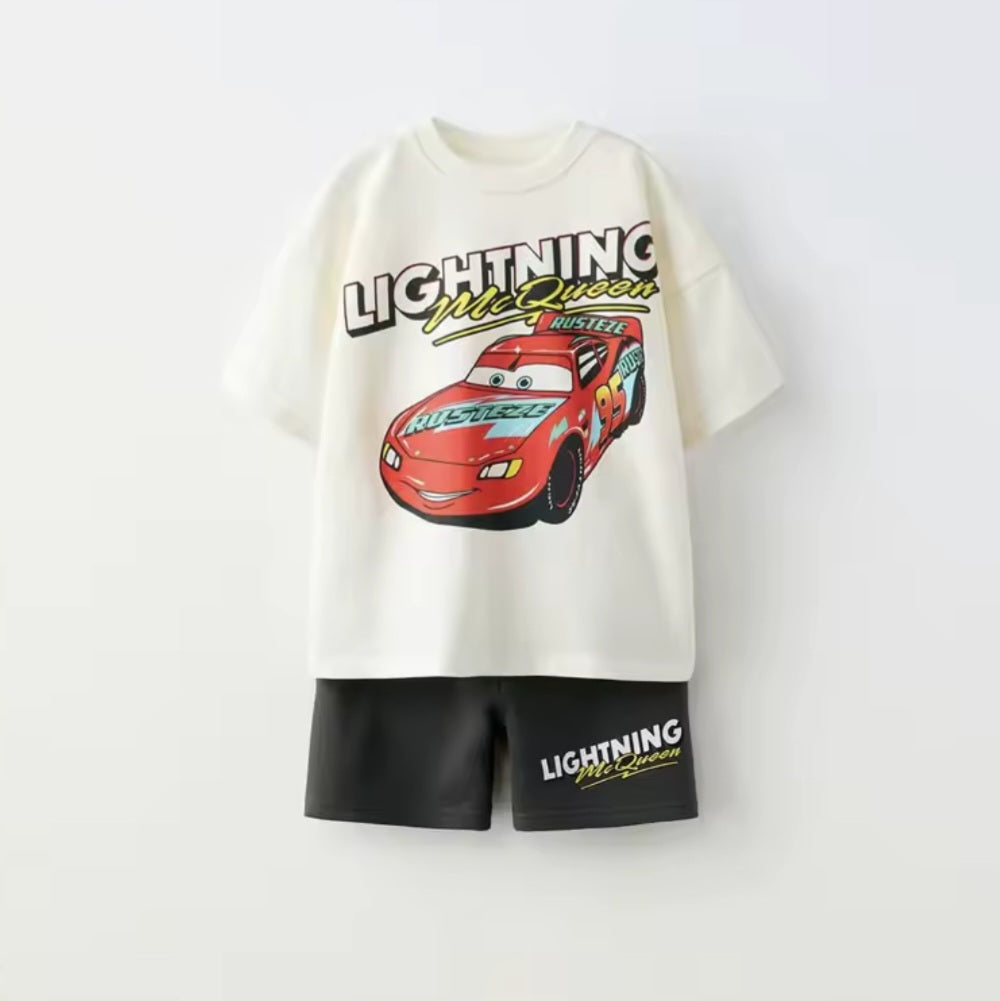 Lightning McQueen Cotton T-Shirt & Shorts Set